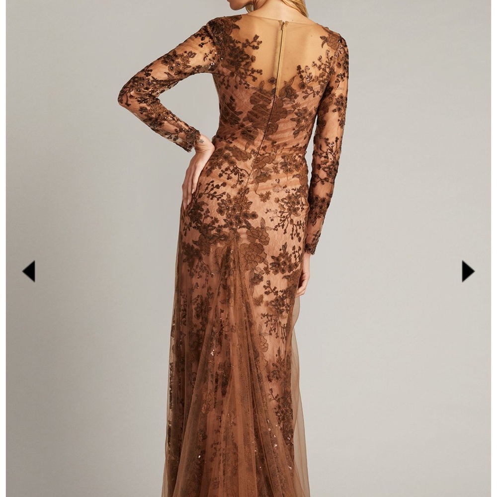 Tadashi Shoji Sylvia Embroidered Illusion Gown - Picture 3 of 14